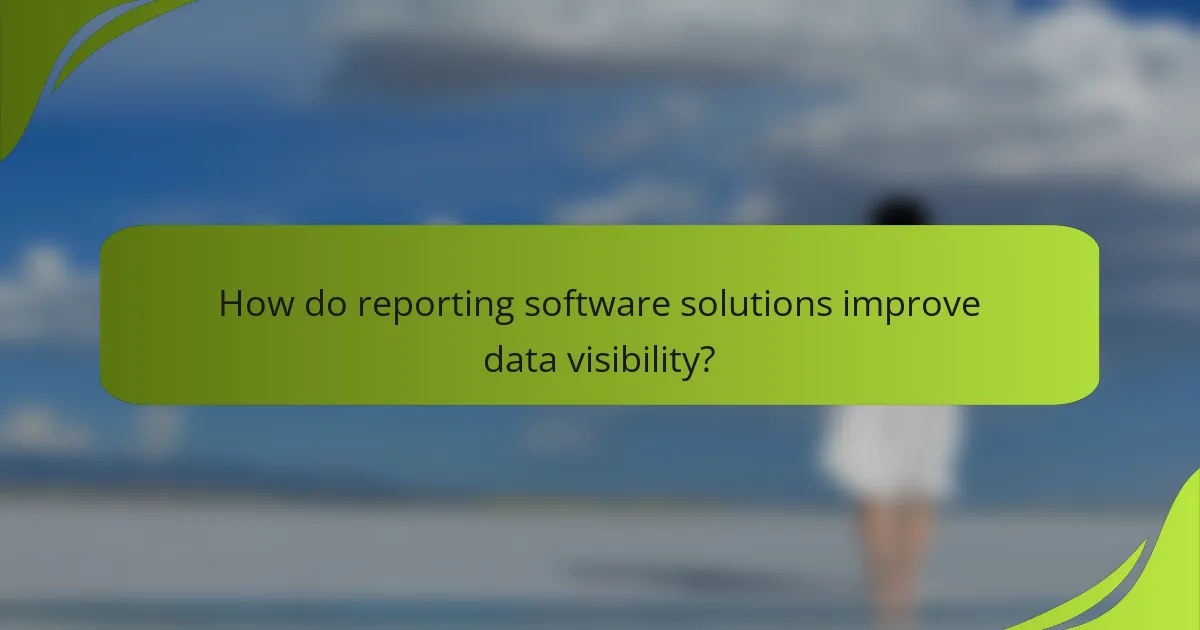 How do reporting software solutions improve data visibility?