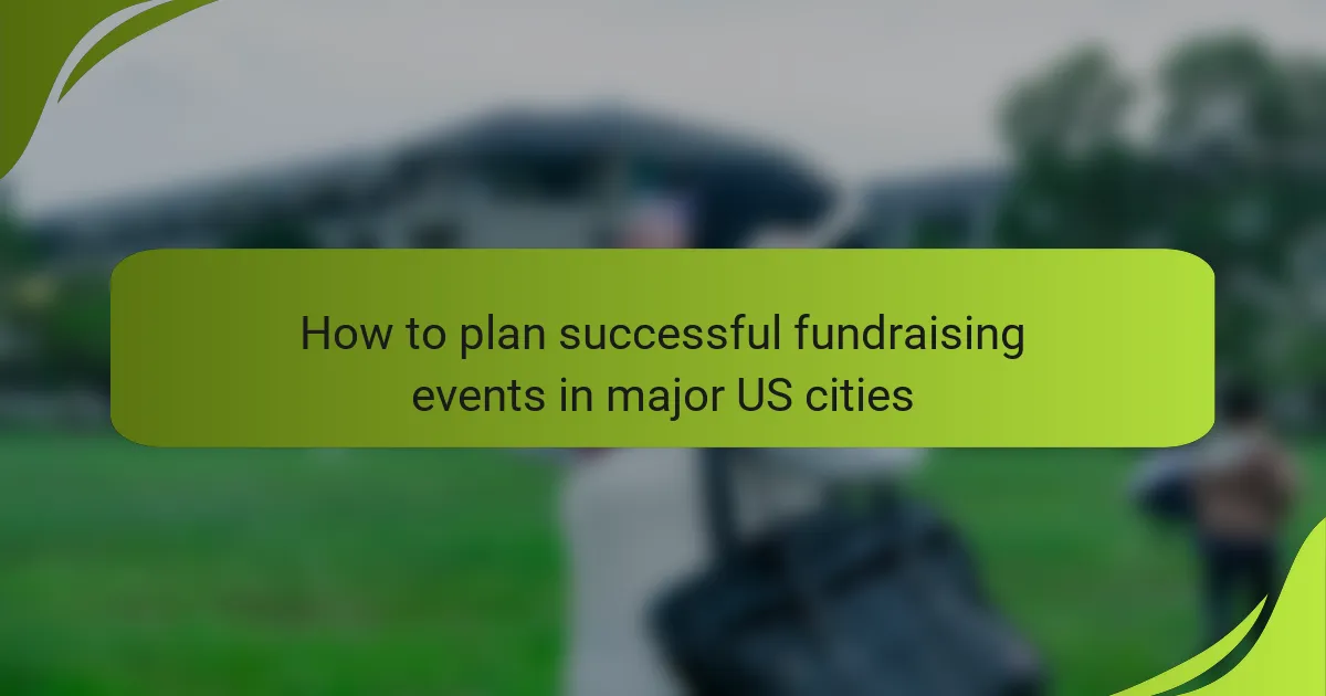 How to plan successful fundraising events in major US cities