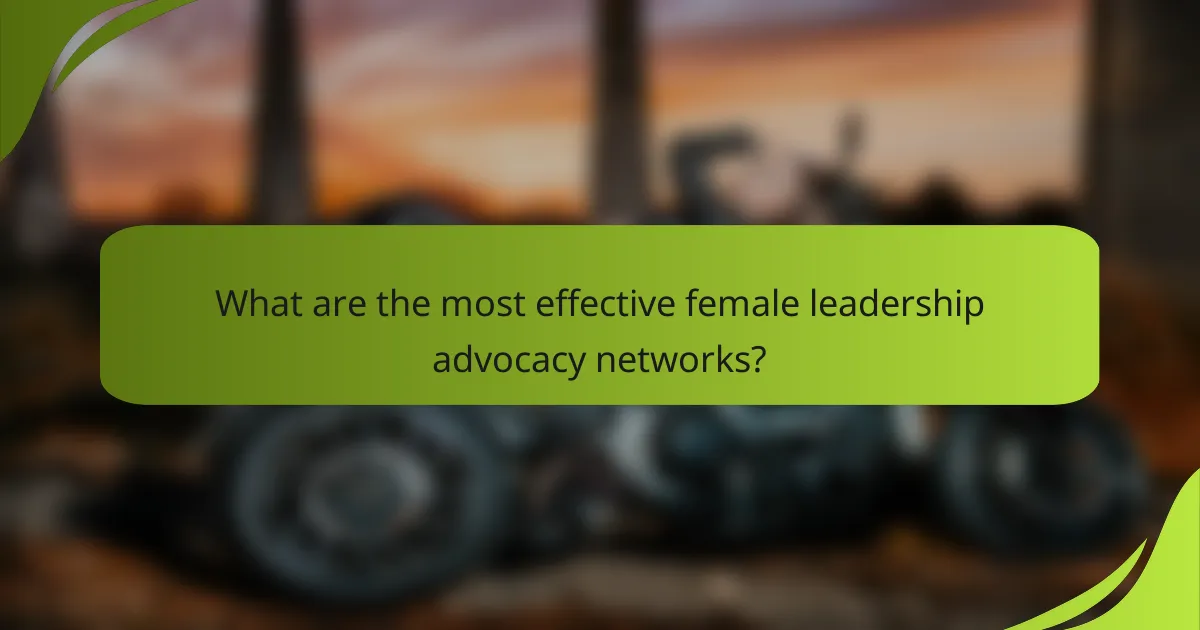 What are the most effective female leadership advocacy networks?