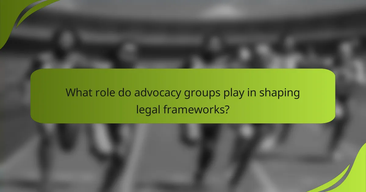 What role do advocacy groups play in shaping legal frameworks?