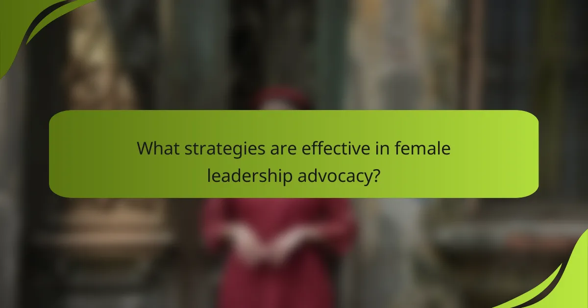 What strategies are effective in female leadership advocacy?